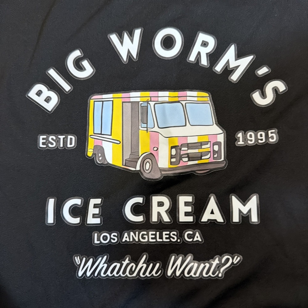 Big Worm Ice Cream T Shirt Mens Large Black Friday Movie Graphic Tee 90s Vintage